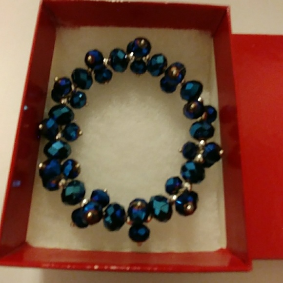 Blue Metallic Crystal Bracelet - Picture 6 of 8